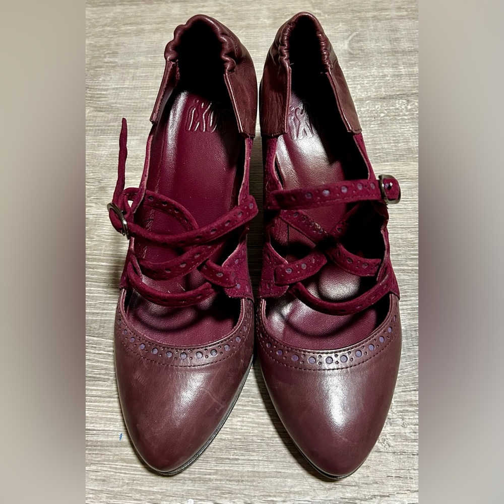 iXos Mary Jane Oxblood Leather Heels Size 37